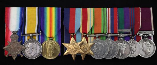 A father and son medal group including a 1st World War Mons Star trio to W.J Jackett RN and Bandsman F Jackett RA